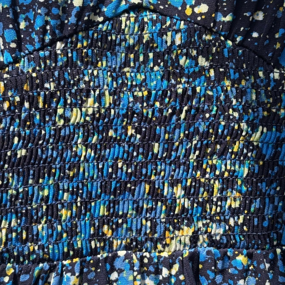 Maggy London Floral Blue and Yellow Dress